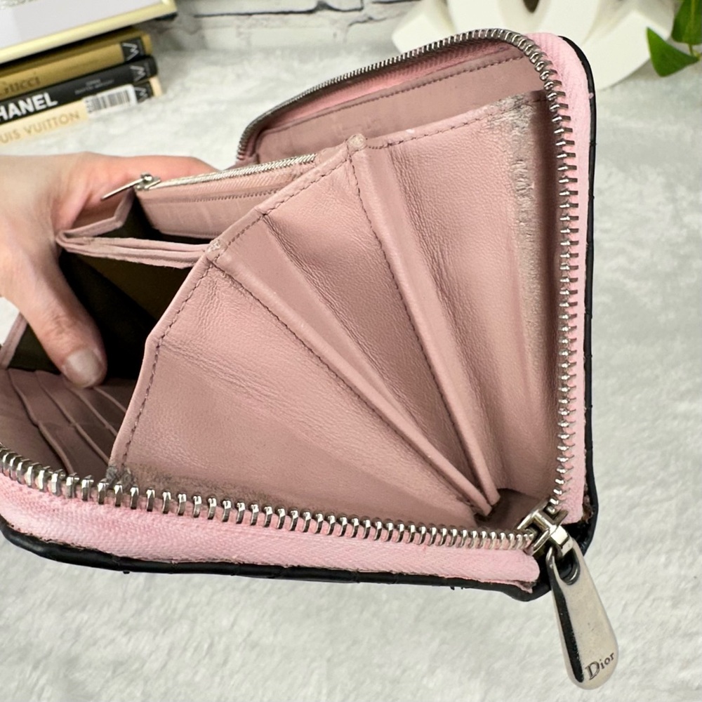 Dior Patent Leather Cannage Zippy Wallet in Matte Black! Great gift idea. CUTE! - Picture 13 of 16